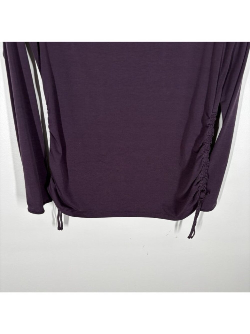 Athleta Women M Purple Encore Cinch Sides Long Sleeve Scoop Neck T-Shirt - Picture 4 of 12